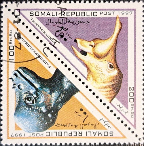 SOMALI REPUBLIC POST 1997 Tsintaosaurus and pachicephalosaurus dinosaur